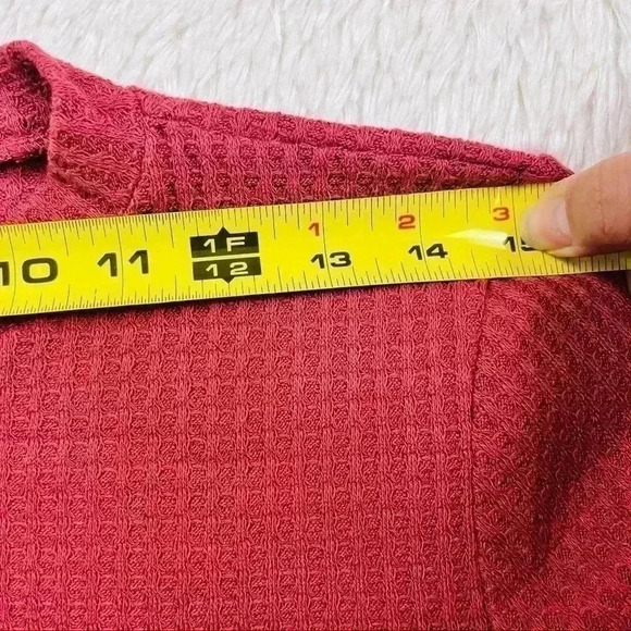 Paper crane Rusty Waffle Knit Ling Sleeve Cropped Blouse Size M - Picture 10 of 13